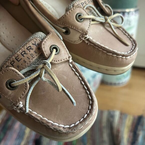 Sperry Women’s Top Sider Beige Leather Boat Shoes 8M - Picture 16 of 16